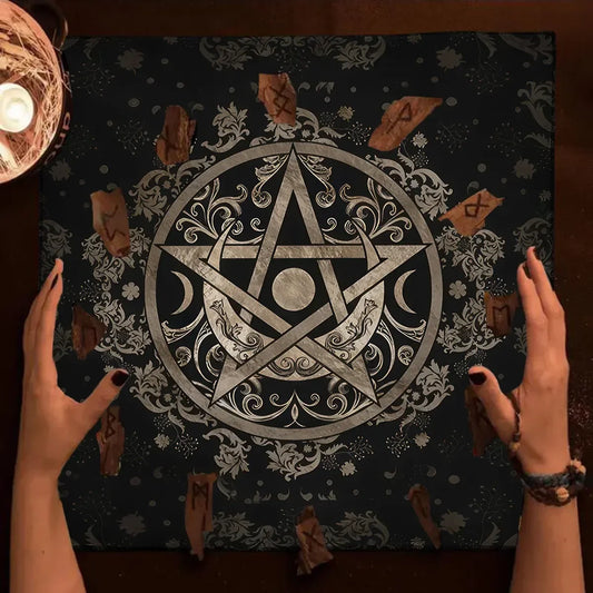 Couverture de Table de Tarot en tissu d'autel, douze Constellations étoilées, amour carrière, carte Oracle, nappe de Table de Tarot de lune, Divination
