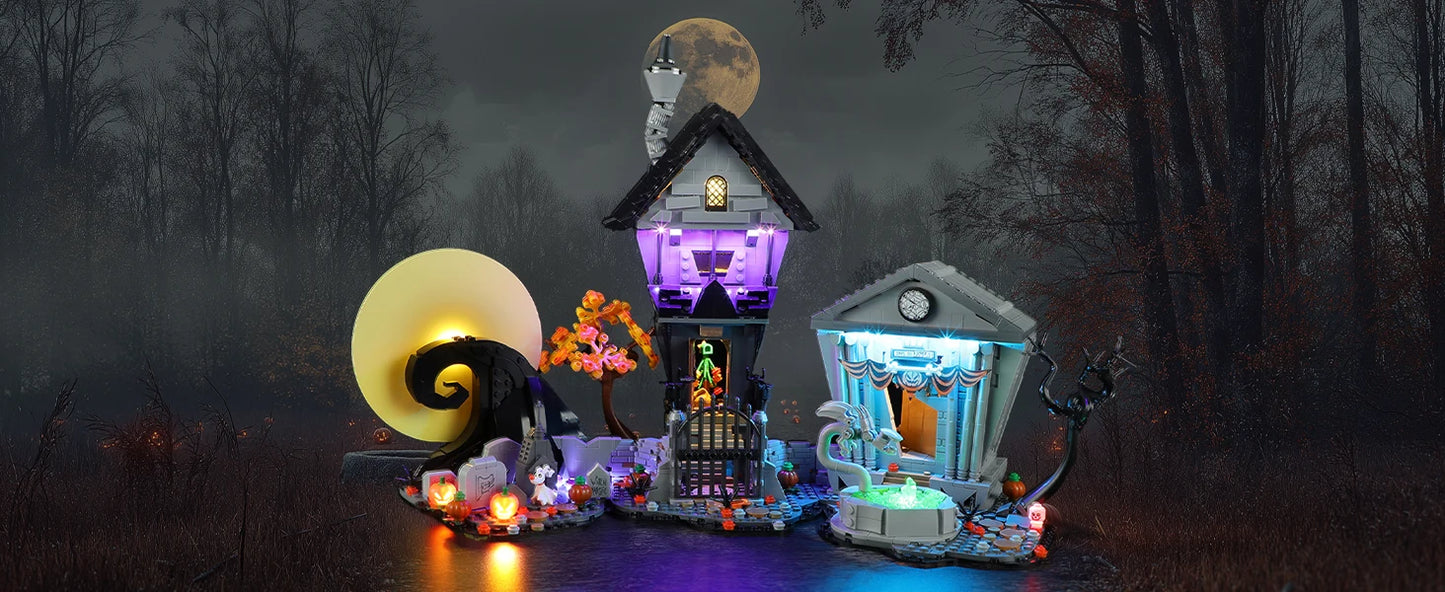 Hprosper lumière LED pour LEGO 21351 Disney Tim Burton le cauchemar avant noël lampe décorative avec boîte à piles