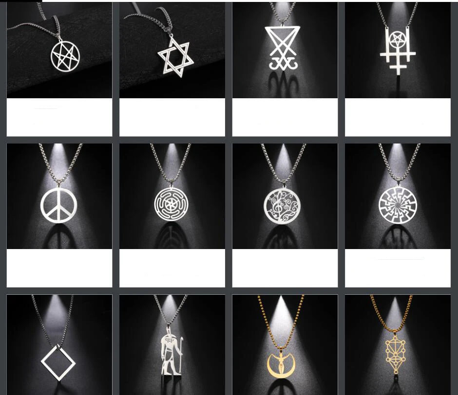Arcange MICHAEL GABRIEL RAPHAEL URIEL SAMAEL sceau amulette Talisman Sigil d'angélique en acier inoxydable noir pendentif collier