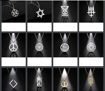 Arcange MICHAEL GABRIEL RAPHAEL URIEL SAMAEL sceau amulette Talisman Sigil d'angélique en acier inoxydable noir pendentif collier