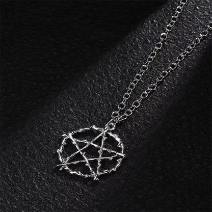 Collier pentagramme gothique, Pentacle Grunge Wicca Punk, bijoux de déclaration, charme créatif, mode femmes, cadeau délicat, Punk
