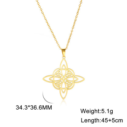 Collier Vintage avec nœud de sorcière pour femmes, pendentif porte-bonheur, amulette de Protection des celtiques irlandais, en acier inoxydable, bijoux Wicca, cadeau