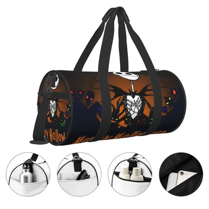 Sac fourre-tout de plage personnalisé Jack Skellington pour femmes, squelette vivant, grand compartiment, sacs de voyage pour salle de sport et plage