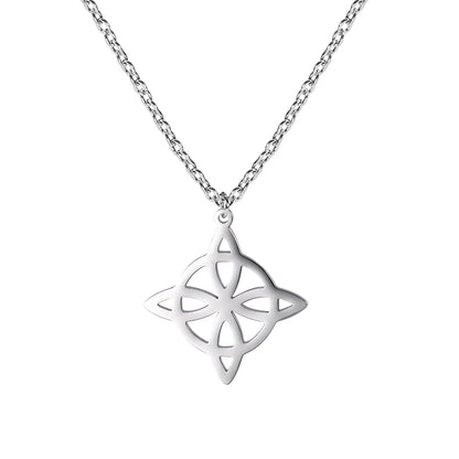 Collier Vintage avec nœud de sorcière pour femmes, pendentif porte-bonheur, amulette de Protection des celtiques irlandais, en acier inoxydable, bijoux Wicca, cadeau