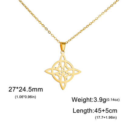 Collier Vintage avec nœud de sorcière pour femmes, pendentif porte-bonheur, amulette de Protection des celtiques irlandais, en acier inoxydable, bijoux Wicca, cadeau