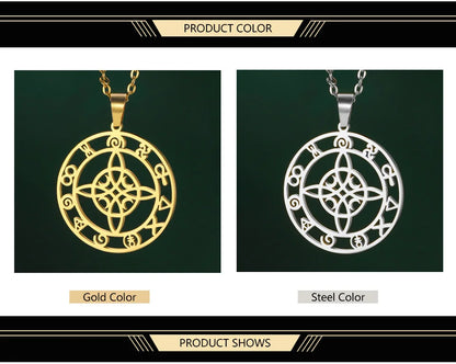 Dawapara-Collier à Nministériels d de Sorcière en Acier Inoxydable pour Femme, Amulette de Protection, Bijoux Wiccan