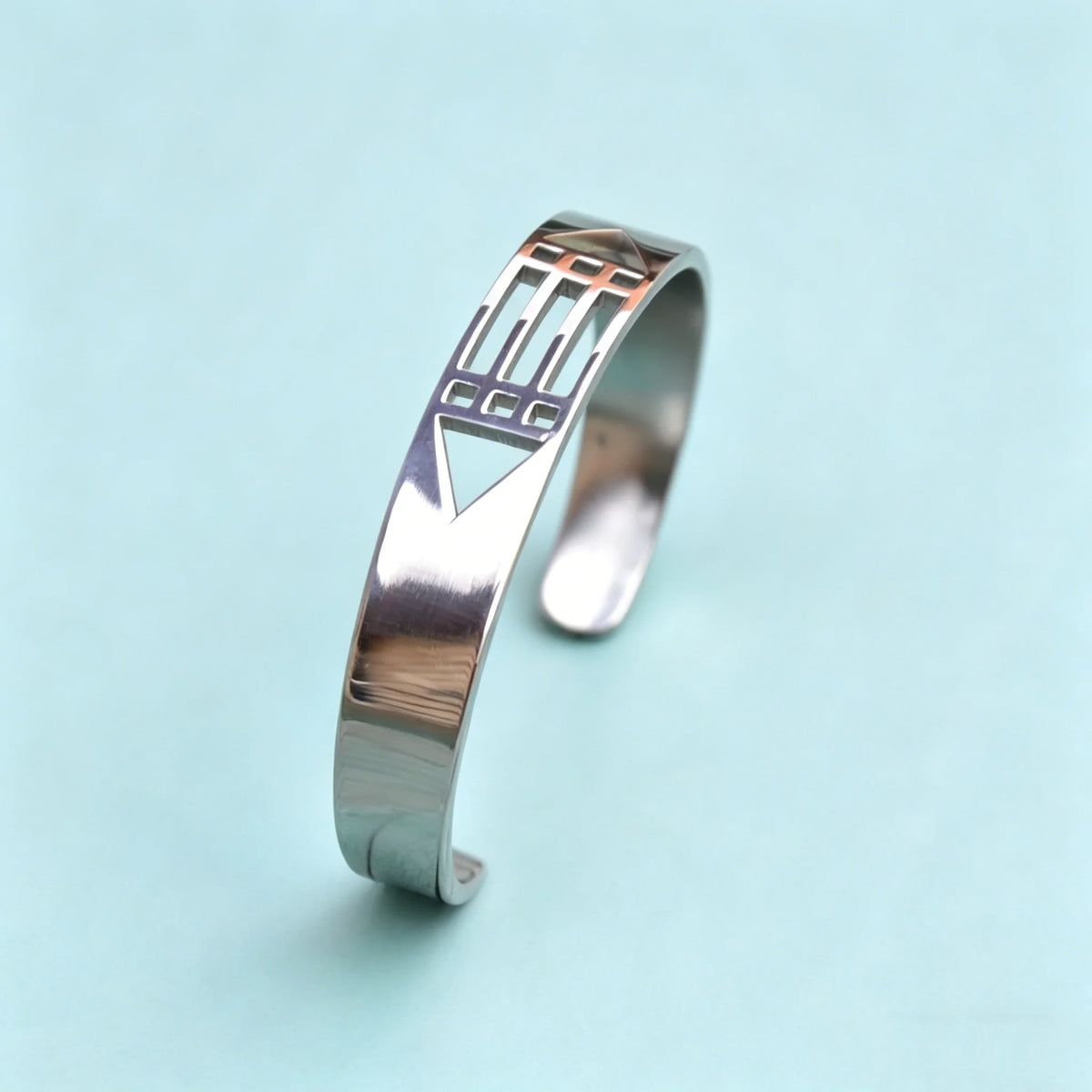 Bracelet ouvert géométrique creux Atlantis personnalisé, bijoux en acier inoxydable pour homme et femme, style civilisation ancienne mystérieuse, cadeaux de mode