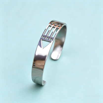 Bracelet ouvert géométrique creux Atlantis personnalisé, bijoux en acier inoxydable pour homme et femme, style civilisation ancienne mystérieuse, cadeaux de mode