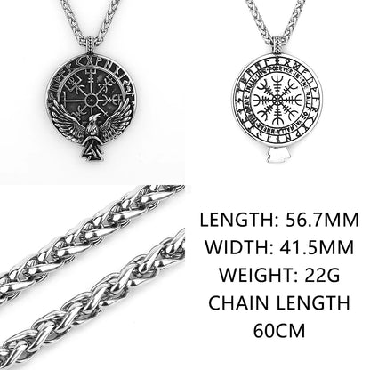 HNSP 316L acier inoxydable Viking Rune corbeau pendentif chaîne collier pour hommes bijoux accessoires