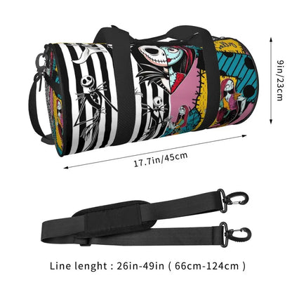 Sac fourre-tout de plage personnalisé Jack Skellington pour femmes, squelette vivant, grand compartiment, sacs de voyage pour salle de sport et plage