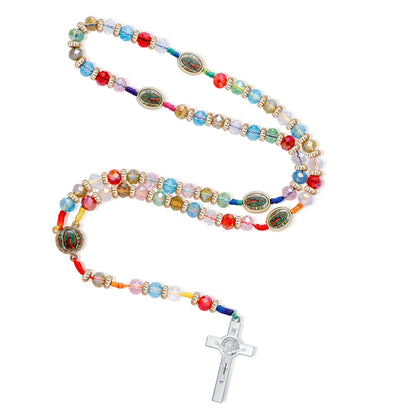 Collier de la vierge marie mexicaine, pendentif croix Crucifix, pendentif en bois, médaille de Saint benoît de Guadalupe, breloque de bénédiction, bijoux catholiques