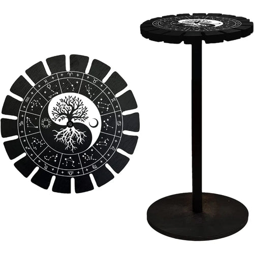 Support de pendule présentoir en cristal noir Ying Yang arbre de vie en bois radiesthésie Divination kit de fabrication métaphysique