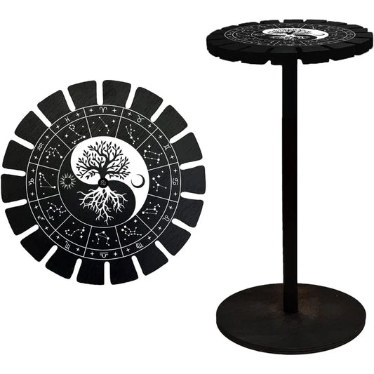 Support de pendule présentoir en cristal noir Ying Yang arbre de vie en bois radiesthésie Divination kit de fabrication métaphysique