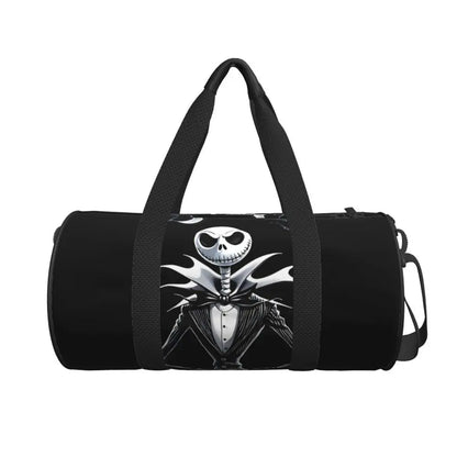 Sac fourre-tout de plage personnalisé Jack Skellington pour femmes, squelette vivant, grand compartiment, sacs de voyage pour salle de sport et plage