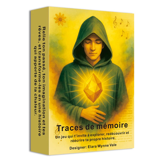 Jeu de cartes Oracle français, cartes de tarot français, jeu de cartes mémoire Traces pour la lecture personnelle, 12x8cm, 50 cartes