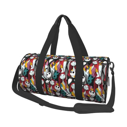 Sac fourre-tout de plage personnalisé Jack Skellington pour femmes, squelette vivant, grand compartiment, sacs de voyage pour salle de sport et plage