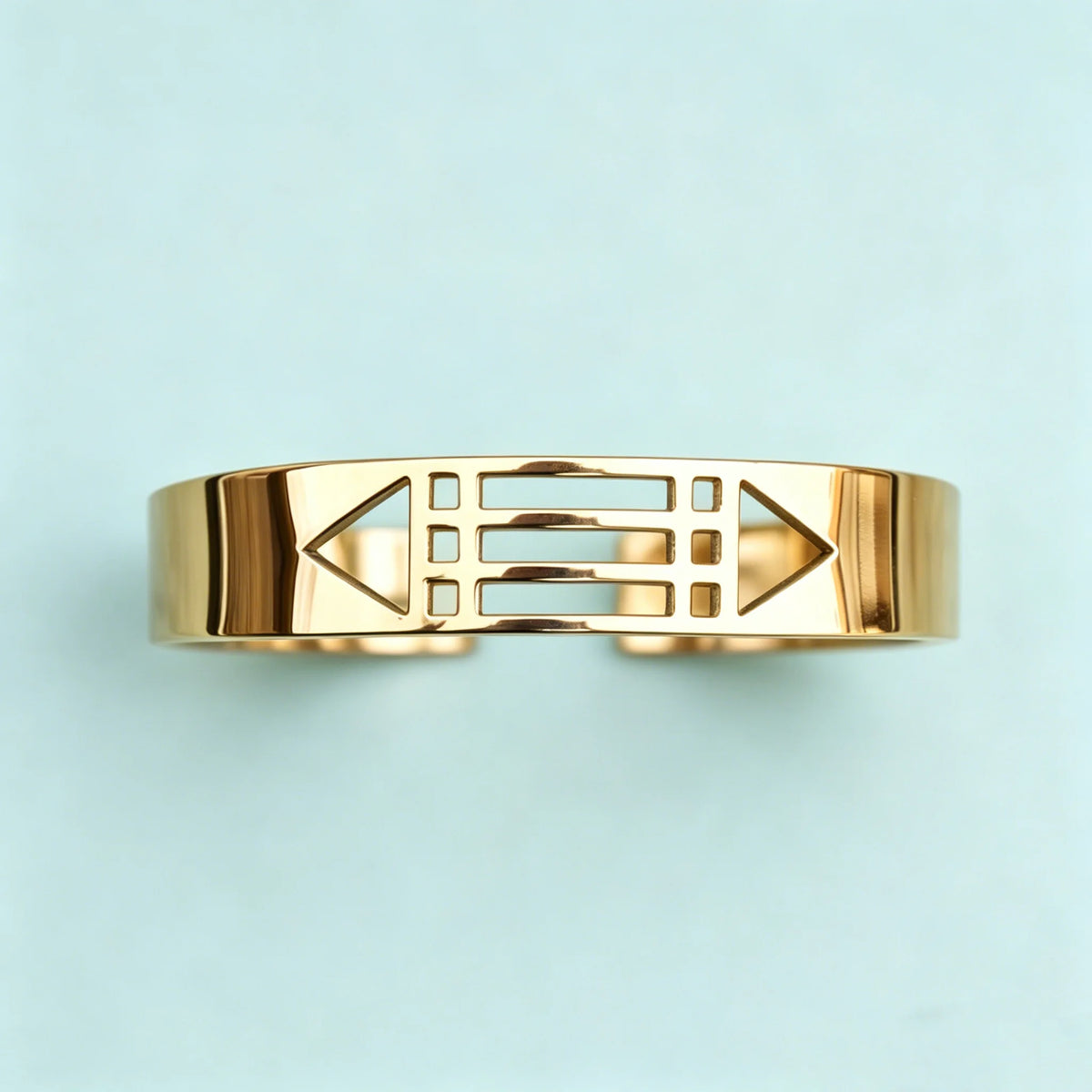 Bracelet ouvert géométrique creux Atlantis personnalisé, bijoux en acier inoxydable pour homme et femme, style civilisation ancienne mystérieuse, cadeaux de mode