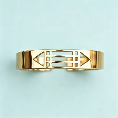 Bracelet ouvert géométrique creux Atlantis personnalisé, bijoux en acier inoxydable pour homme et femme, style civilisation ancienne mystérieuse, cadeaux de mode