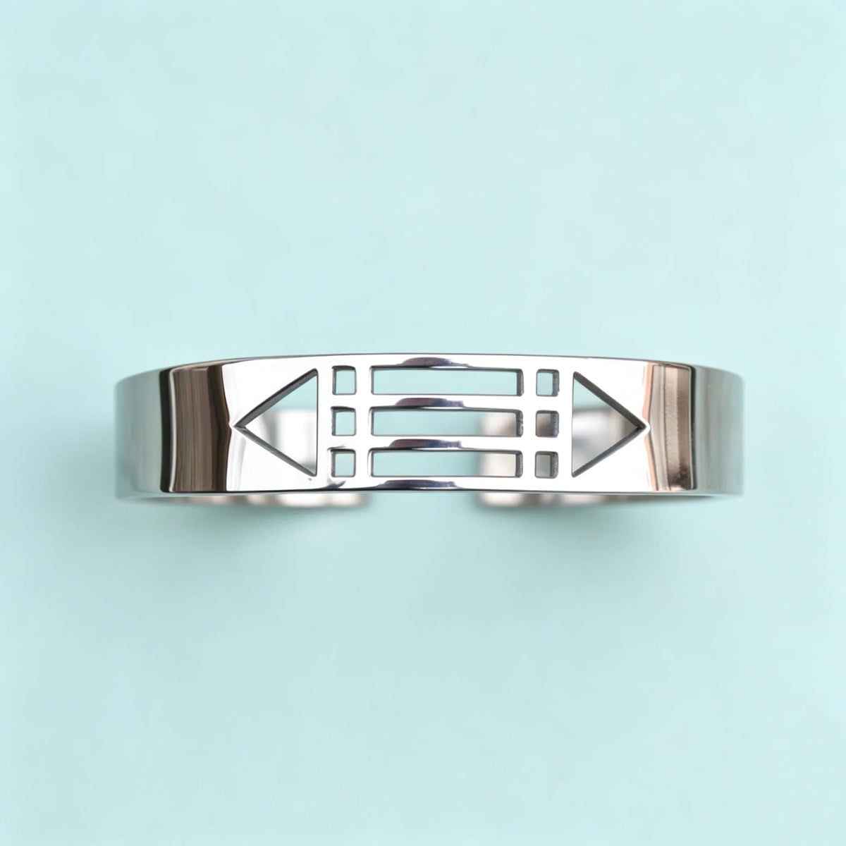 Bracelet ouvert géométrique creux Atlantis personnalisé, bijoux en acier inoxydable pour homme et femme, style civilisation ancienne mystérieuse, cadeaux de mode