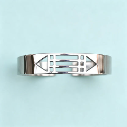 Bracelet ouvert géométrique creux Atlantis personnalisé, bijoux en acier inoxydable pour homme et femme, style civilisation ancienne mystérieuse, cadeaux de mode