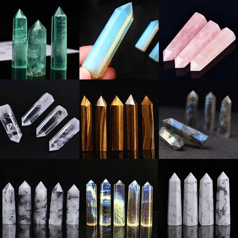 Pierre naturelle et cristaux pointe baguette sorcellerie Quartz Rose améthyste décoration de la maison pierres minérales artisanat salle Aquarium décor