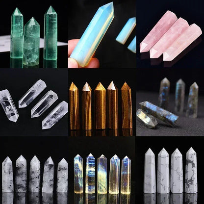 Pierre naturelle et cristaux pointe baguette sorcellerie Quartz Rose améthyste décoration de la maison pierres minérales artisanat salle Aquarium décor