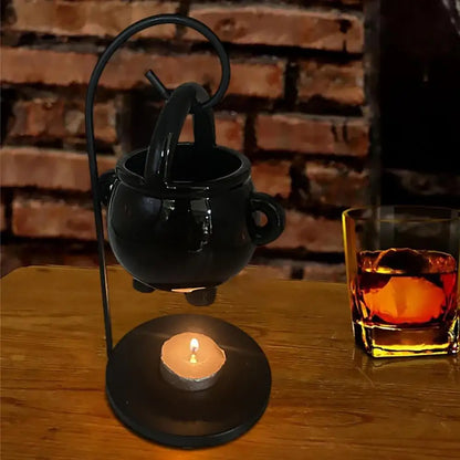 Chaudron suspendu brûleur de cire sorcière chaudron Pot bougeoir fournitures de sorcellerie huile essentielle encens arôme diffuseur décor à la maison