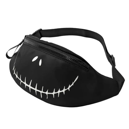 Sac Banane Personnalisé L'Étrange Noël de Monsieur Jack, Sacoche à Bandoulière pour Voyage, Randonnée, Téléphone, Poudres d'Argent