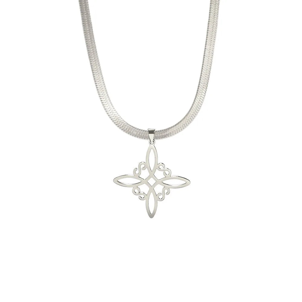 Collier Vintage avec nœud de sorcière pour femmes, pendentif porte-bonheur, amulette de Protection des celtiques irlandais, en acier inoxydable, bijoux Wicca, cadeau