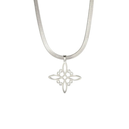 Collier Vintage avec nœud de sorcière pour femmes, pendentif porte-bonheur, amulette de Protection des celtiques irlandais, en acier inoxydable, bijoux Wicca, cadeau