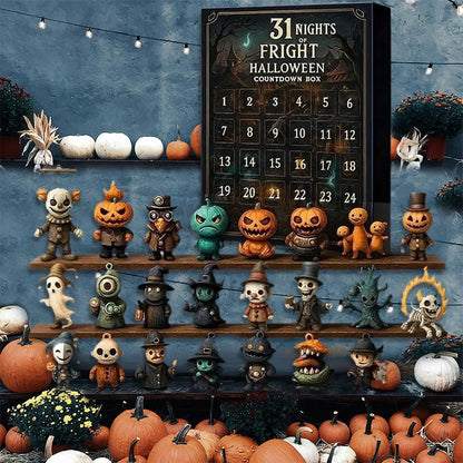 Calendrier de l'Avent d'Halloween 2025, figurines d'horreur effrayantes à collectionner, calendrier de l'Avent effrayant, boîte de compte à rebours d'Halloween pour cadeaux pour enfants