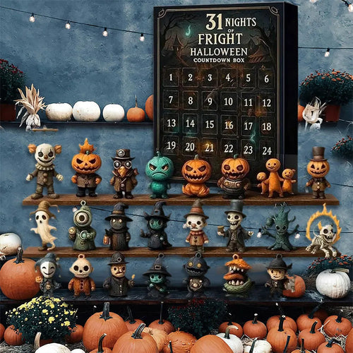 Calendrier de l'Avent d'Halloween 2025, figurines d'horreur effrayantes à collectionner, calendrier de l'Avent effrayant, boîte de compte à rebours d'Halloween pour cadeaux pour enfants