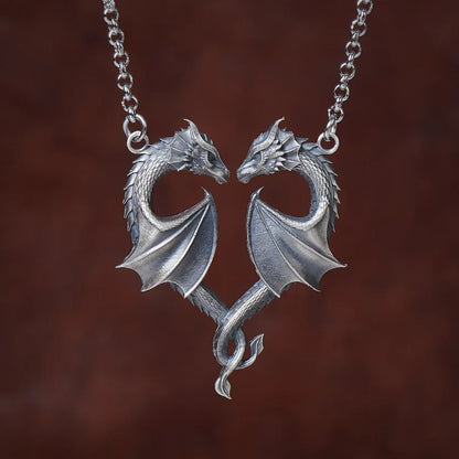 Collier Pterosaurio mystérieux, bijoux Viking, accessoires gothiques, rétro, païen, coeur, dragon, amour, cadeau, tour de cou pour femme et homme