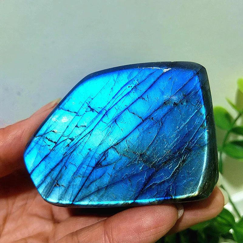 Pierre naturelle bleu jaune Labradorite cristal forme libre méditation sorcellerie Reiki guérison coeur Feng Shui cristal décor de chambre