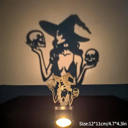 Support d'ombre amusant, bougeoir métallique, décoration d'halloween, ornements de bureau, bougies chauffe-plat effrayantes, décoration de fête