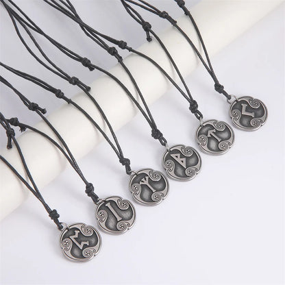 EUEAVAN rétro mystérieux Runes collier Viking bijoux corde chaîne réglable colliers en acier inoxydable pendentif amulette bijoux