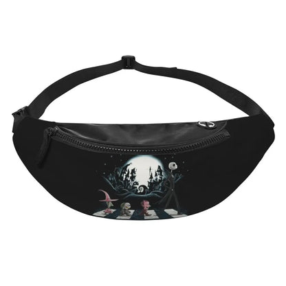 Sac Banane Personnalisé L'Étrange Noël de Monsieur Jack, Sacoche à Bandoulière pour Voyage, Randonnée, Téléphone, Poudres d'Argent