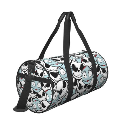 Sac fourre-tout de plage personnalisé Jack Skellington pour femmes, squelette vivant, grand compartiment, sacs de voyage pour salle de sport et plage