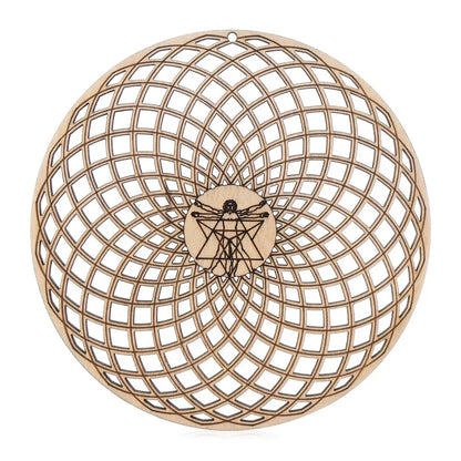 Panneau mural en bois en forme de fleur de vie, découpé au Laser, Art mural en bois, décoration de maison, sous-verres faits à la main, fabrication artisanale, ornement de géométrie sacrée