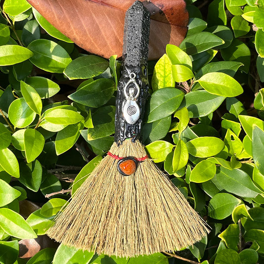 Tour à pointe de cristal naturel, balai de sorcière à Quartz de guérison des sept Chakras, artisanat de pierres précieuses exquis fait à la main pour la guérison énergétique, 1 pièce