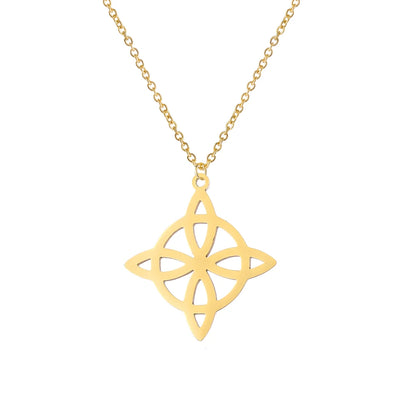 Collier Vintage avec nœud de sorcière pour femmes, pendentif porte-bonheur, amulette de Protection des celtiques irlandais, en acier inoxydable, bijoux Wicca, cadeau
