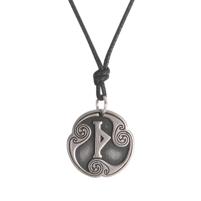 EUEAVAN rétro mystérieux Runes collier Viking bijoux corde chaîne réglable colliers en acier inoxydable pendentif amulette bijoux