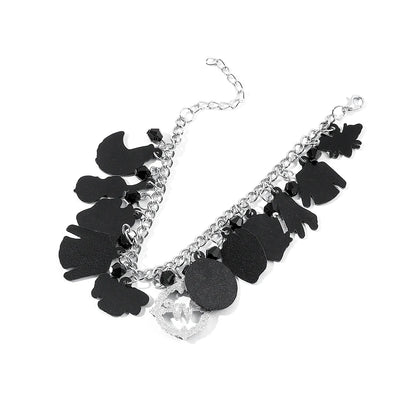 Bracelet de film d'horreur Addams pour femmes et hommes, bracelet de bricolage, uniforme scolaire gothique, breloques d'emblème, accessoires de bijoux, cadeau de mercredi