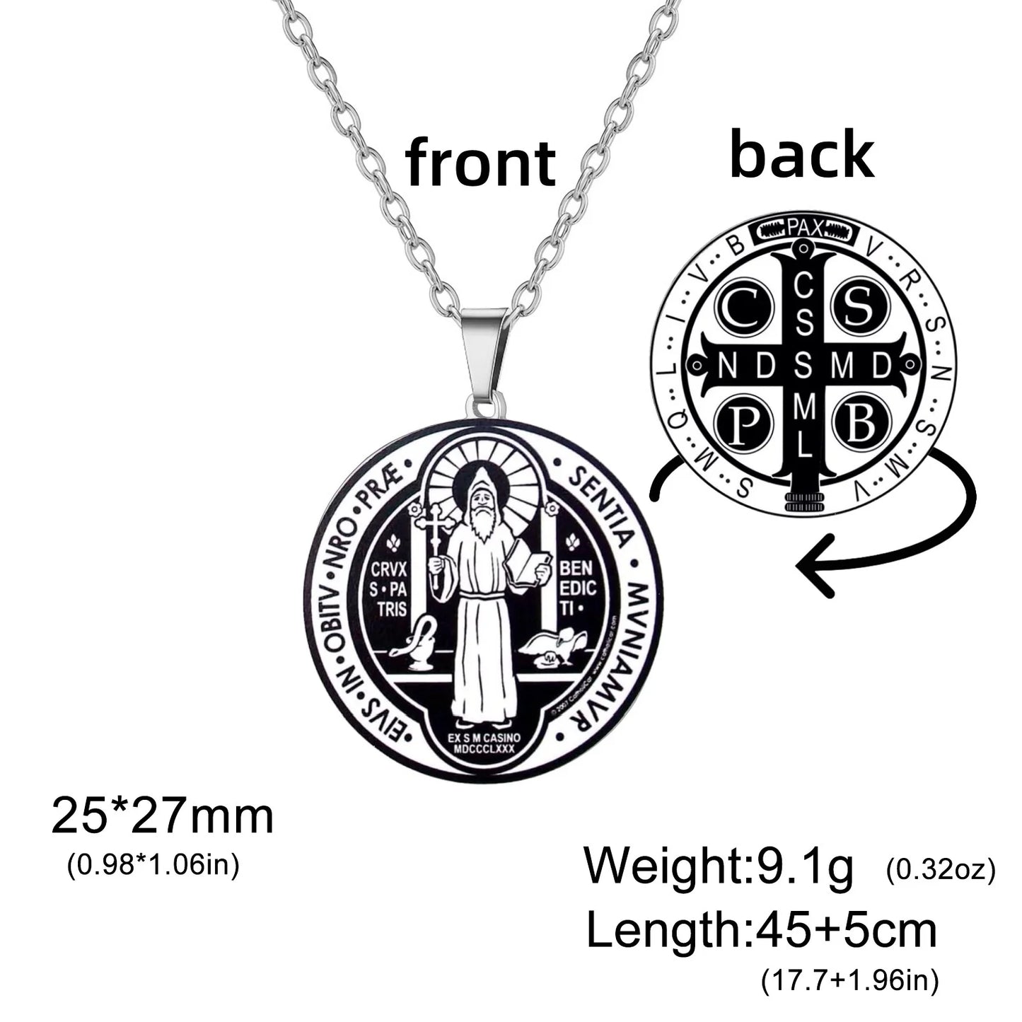 Jeshayuan médaille de Saint benoît avec collier tétragrammaton pendentif pentagramme collier Original noeud de sorcières
