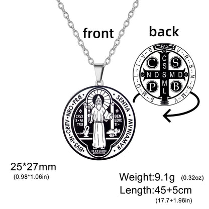 Jeshayuan médaille de Saint benoît avec collier tétragrammaton pendentif pentagramme collier Original noeud de sorcières