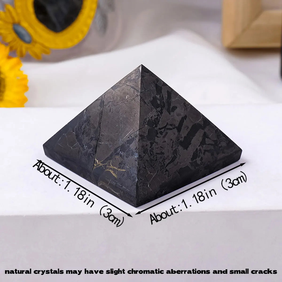 Pyramide de cristal Shungite en pierres naturelles, pierre de guérison à Quartz, Chakra Reiki, artisanat de décoration pour la maison, 1 pièce