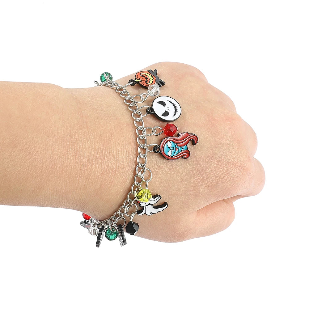 Bracelets à breloques L'Étrange Noël de Monsieur Jack pour femme, accessoires Jack Skellington, Sally Oogie Boogie, bijoux tendance, 2023