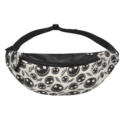 Sac Banane Personnalisé L'Étrange Noël de Monsieur Jack, Sacoche à Bandoulière pour Voyage, Randonnée, Téléphone, Poudres d'Argent