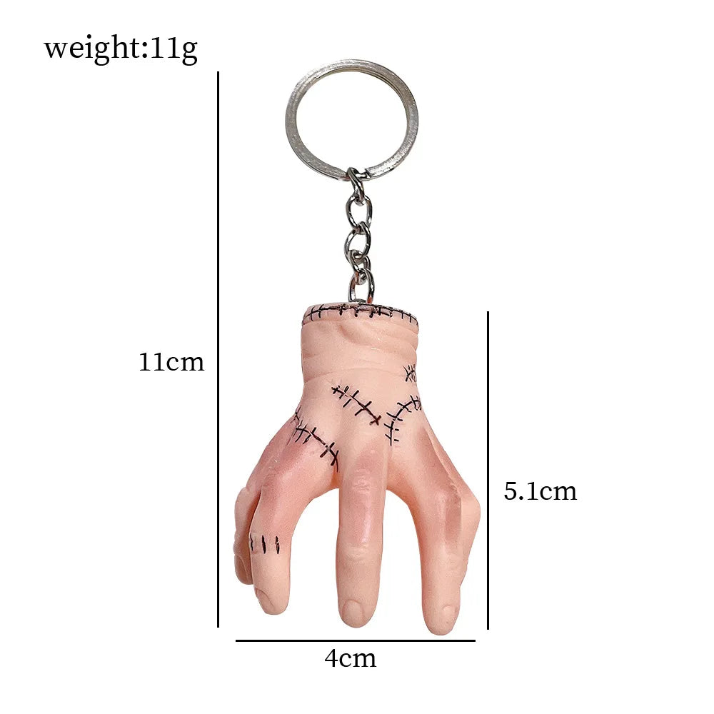 Porte-clés en Silicone, jouet d'horreur mercredi addam, décoration de maison, poupée, pendentif de sac d'école, jouet d'halloween, accessoires de Costume