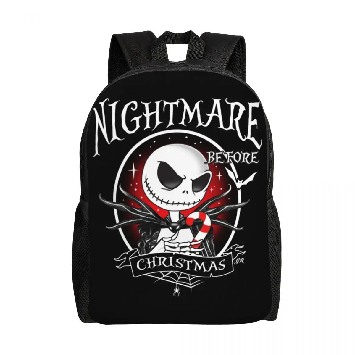 Sac à dos de voyage personnalisé citrouille King Jack Skellington souriant, sac à livres pour ordinateur d'école, le cauchemar avant noël